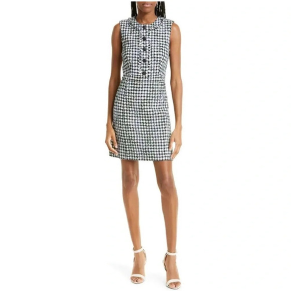 Veronica Beard Julie Sleeveless Tweed Sheath Dress Size 8 Blue/Pinegrove Multi